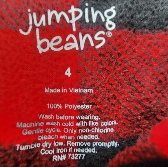 𝅺JUMPING Beans size 4 kids polyester sweater red plaid - Picture 3 of 4